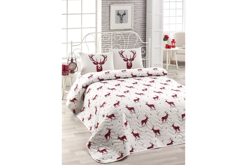 Päiväpeite EnLora Home Yhden 200x220+ tyynyliina - Punainen/Valkoinen - Kodintekstiilit & matot - Vuodevaatteet