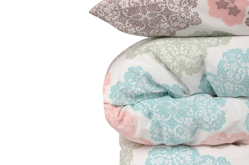 Päiväpeite Eponj Home Tupla 200x235+Lakana+2 tyynyliinaa - Valk/Turkoosi/Vihreä/Beige - Kodintekstiilit & matot - Vuodevaatteet - Päiväpeitto - Parisängyn päiväpeitto