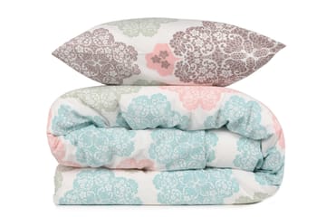 Päiväpeite Eponj Home Tupla 200x235+Lakana+2 tyynyliinaa - Valk/Turkoosi/Vihreä/Beige - Kodintekstiilit & matot - Vuodevaatteet - Päiväpeitto - Parisängyn päiväpeitto
