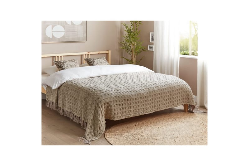 Sängynpeite Bere Taupe, 220x240 cm - Taupe, 220x240 cm - Kodintekstiilit & matot - Vuodevaatteet - Päiväpeitto
 - Yhden hengen sängyn päiväpeitto