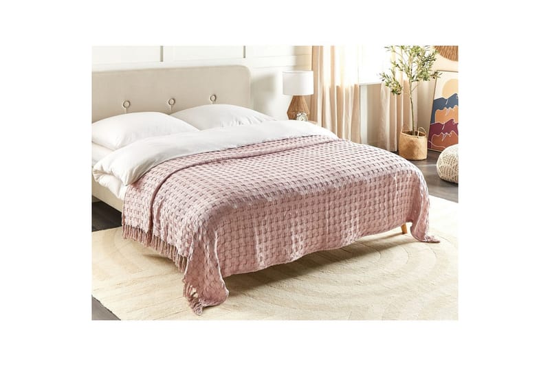Sängynpeite Bere Vaaleanpunainen, 200x220 cm - Vaaleanpunainen, 200x220 cm - Kodintekstiilit & matot - Vuodevaatteet - Päiväpeitto - Yhden hengen sängyn päiväpeitto