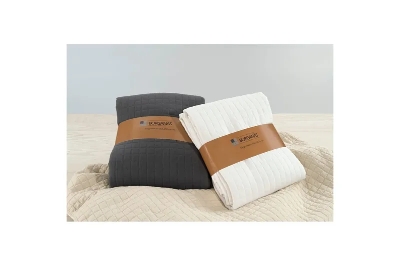 Sängynpeite Borganäs of Sweden - 150 x 250 cm, Valkoinen - Kodintekstiilit & matot - Vuodevaatteet - Päiväpeitto
 - Yhden hengen sängyn päiväpeitto