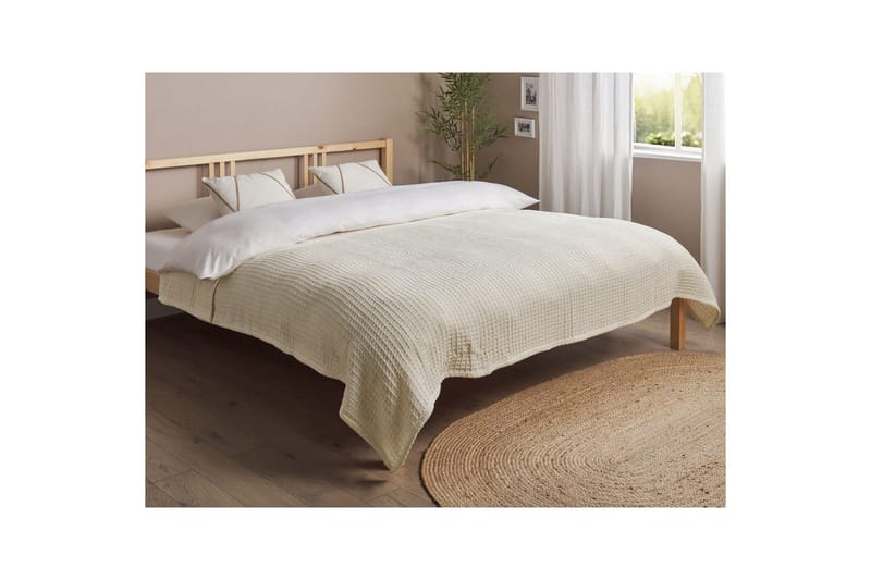 Sängynpeite Chagyl Vaalea beige, 200x220 cm - Vaalea beige, 200x220 cm - Kodintekstiilit & matot - Vuodevaatteet - Päiväpeitto - Yhden hengen sängyn päiväpeitto