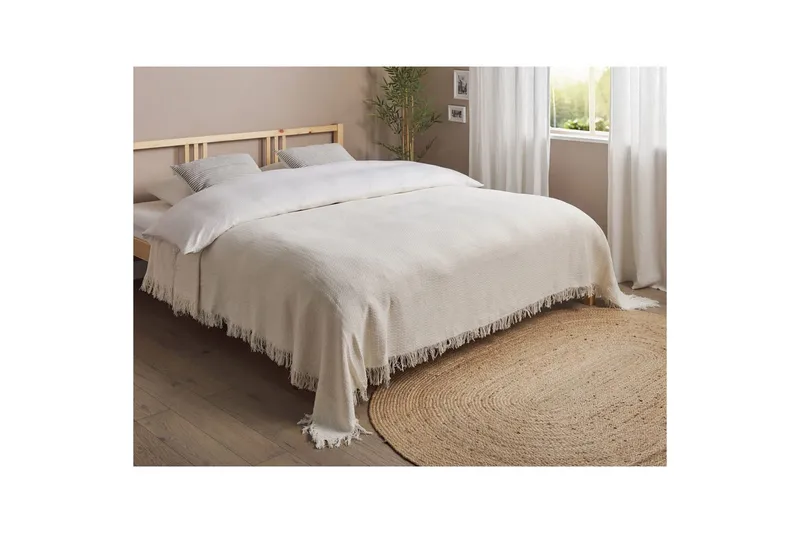 Sängynpeite Yerbent Valkoinen, 220x240 cm - Valkoinen, 220x240 cm - Kodintekstiilit & matot - Vuodevaatteet - Päiväpeitto - Yhden hengen sängyn päiväpeitto
