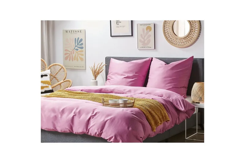 Pussilakanasetti Harmonridge Vaaleanpunainen, 220x200 cm - Vaaleanpunainen, 220x200 cm - Kodintekstiilit & matot - Vuodevaatteet - Pussilakanasetti - Pussilakanasetti yhden hengen sänkyyn