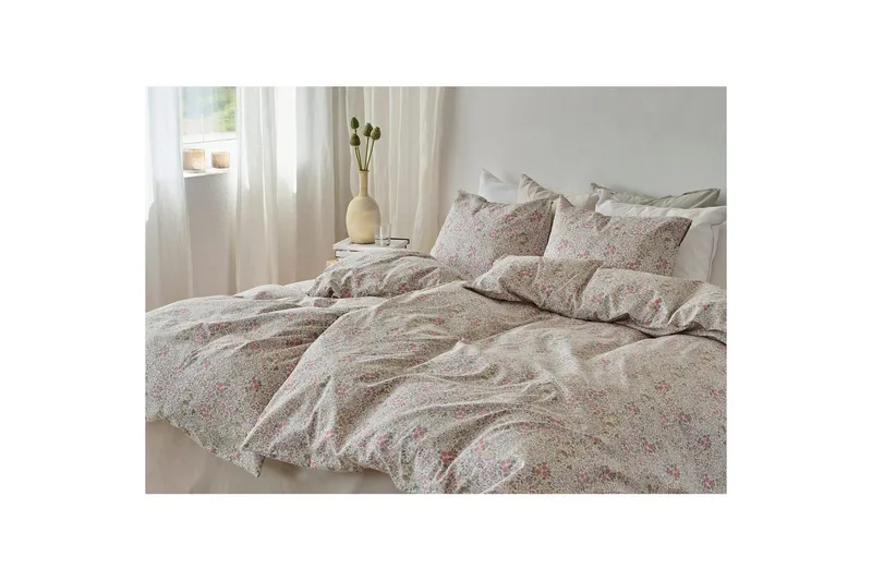 Pussilakanasetti Yhden hengen sänky 2-osainen Floret Hiekka - Ruskea - Kodintekstiilit & matot - Vuodevaatteet - Pussilakanasetti - Pussilakanasetti yhden hengen sänkyyn