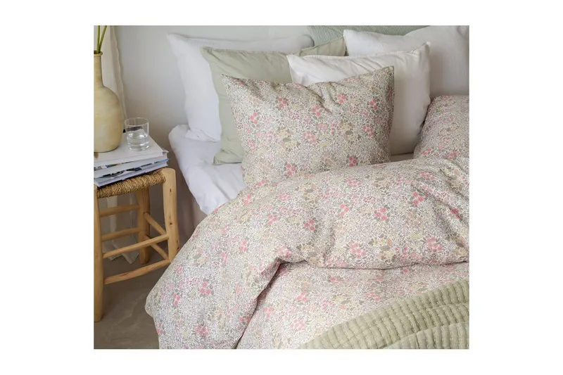 Pussilakanasetti Yhden hengen sänky 2-osainen Floret Hiekka - Ruskea - Kodintekstiilit & matot - Vuodevaatteet - Pussilakanasetti - Pussilakanasetti yhden hengen sänkyyn