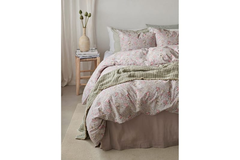 Pussilakanasetti Yhden hengen sänky 2-osainen Floret Hiekka - Ruskea - Kodintekstiilit & matot - Vuodevaatteet - Peitto
 - Tuplapeitto