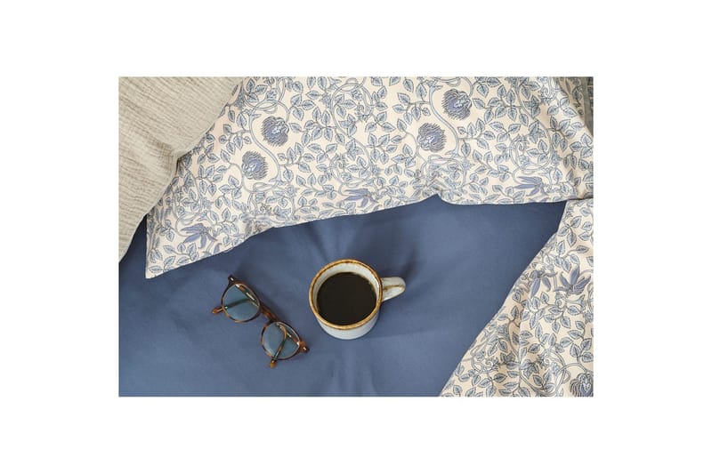 Pussilakanasetti Yhden hengen sänkyyn 2-osainen Botanique - Sininen - Kodintekstiilit & matot - Vuodevaatteet - Pussilakanasetti - Pussilakanasetti yhden hengen sänkyyn