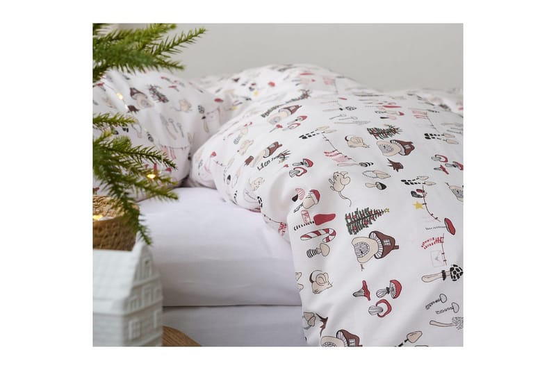 Pussilakanasetti Yhden hengen sänkyyn 2-osainen Fingal Joulu Valkoinen - Valkoinen - Kodintekstiilit & matot - Vuodevaatteet - Pussilakanasetti - Pussilakanasetti yhden hengen sänkyyn
