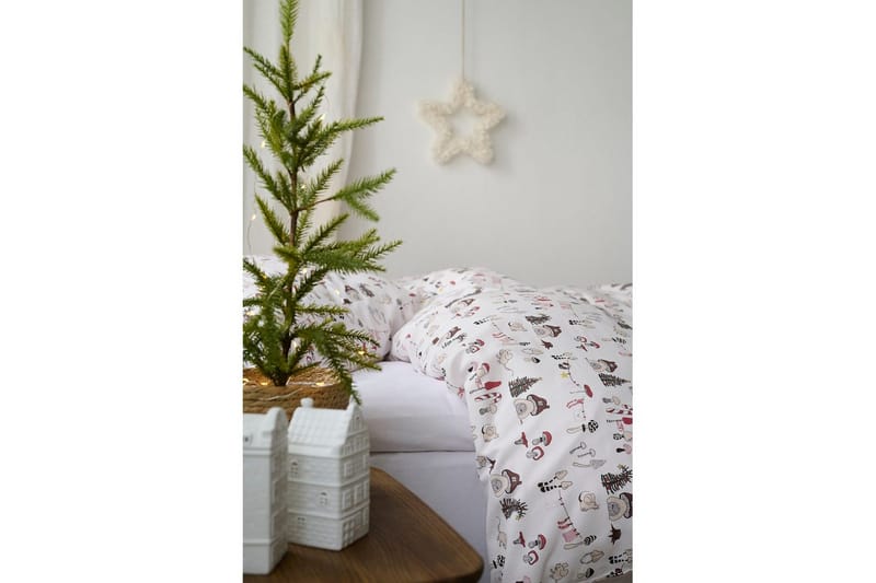 Pussilakanasetti Yhden hengen sänkyyn 2-osainen Fingal Joulu Valkoinen - Valkoinen - Kodintekstiilit & matot - Vuodevaatteet - Pussilakanasetti - Pussilakanasetti yhden hengen sänkyyn
