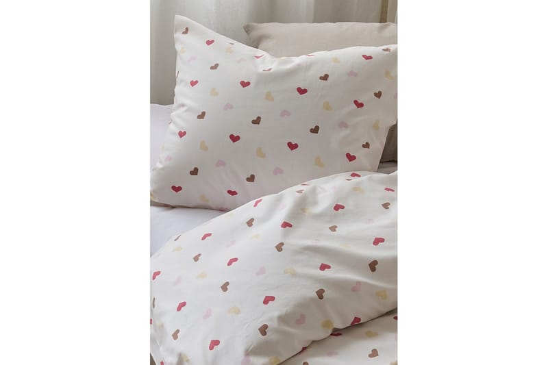 Pussilakanasetti Yhden hengen sänkyyn 2-osainen Hjärtrud - Beige - Kodintekstiilit & matot - Vuodevaatteet - Peitto
 - Tuplapeitto