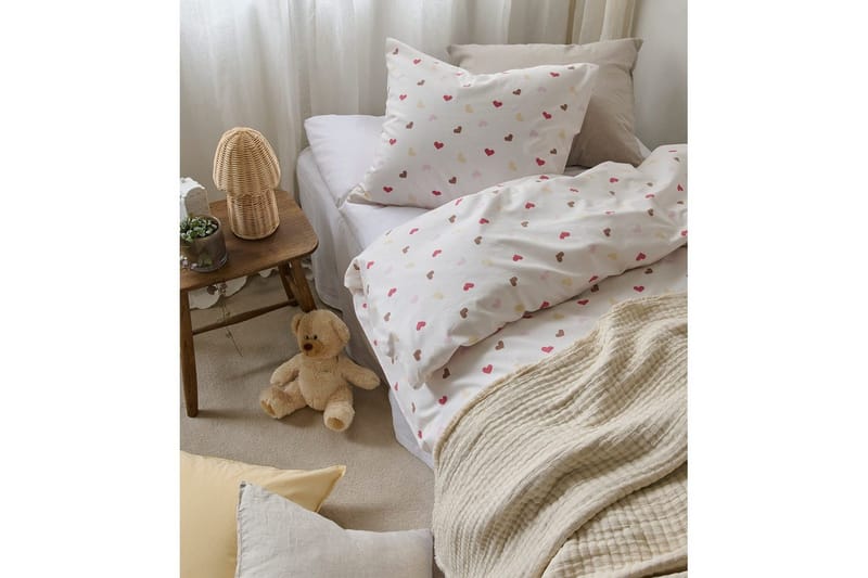 Pussilakanasetti Yhden hengen sänkyyn 2-osainen Hjärtrud - Beige - Kodintekstiilit & matot - Vuodevaatteet - Pussilakanasetti - Pussilakanasetti yhden hengen sänkyyn