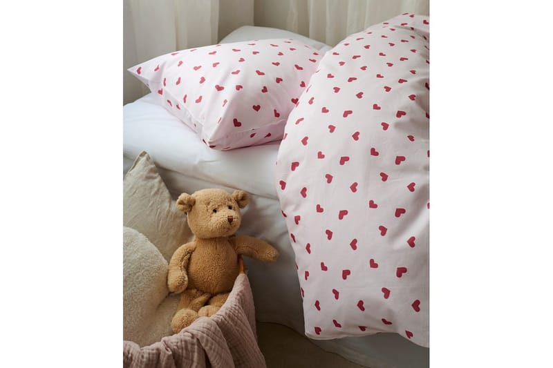 Pussilakanasetti Yhden hengen sänkyyn 2-osainen Hjärtrud - Vaaleanpunainen - Kodintekstiilit & matot - Vuodevaatteet - Peitto
 - Tuplapeitto