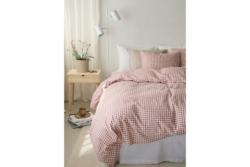 Pussilakanasetti Yhden hengen sänkyyn 2-osainen Märta Ruudullinen - Ruskea - Kodintekstiilit & matot - Vuodevaatteet - Pussilakanasetti - Pussilakanasetti yhden hengen sänkyyn