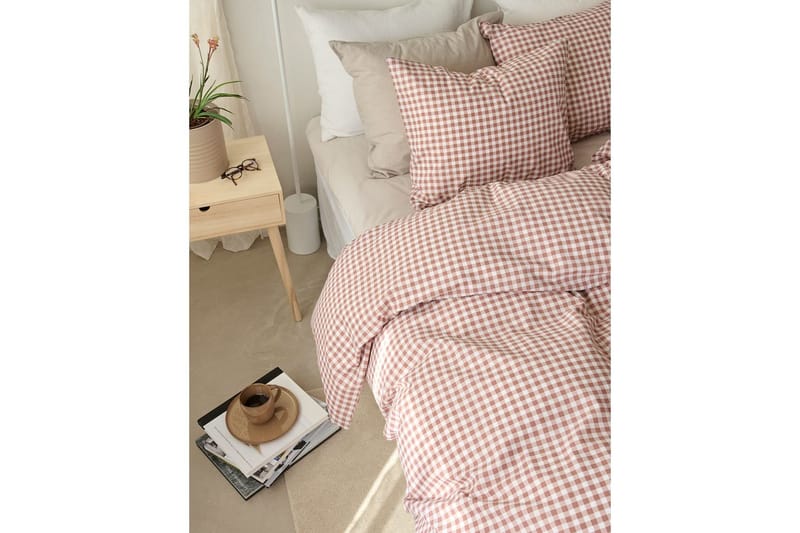 Pussilakanasetti Yhden hengen sänkyyn 2-osainen Märta Ruudullinen - Ruskea - Kodintekstiilit & matot - Vuodevaatteet - Pussilakanasetti - Pussilakanasetti yhden hengen sänkyyn