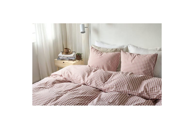 Pussilakanasetti Yhden hengen sänkyyn 2-osainen Märta Ruudullinen - Ruskea - Kodintekstiilit & matot - Vuodevaatteet - Pussilakanasetti - Pussilakanasetti yhden hengen sänkyyn