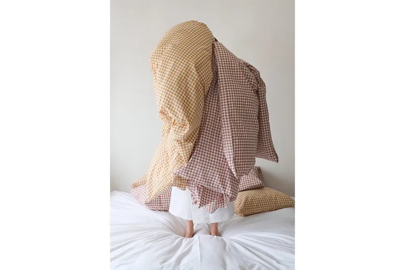 Pussilakanasetti Yhden hengen sänkyyn 2-osainen Märta Ruudullinen - Ruskea - Kodintekstiilit & matot - Vuodevaatteet - Peitto
 - Tuplapeitto