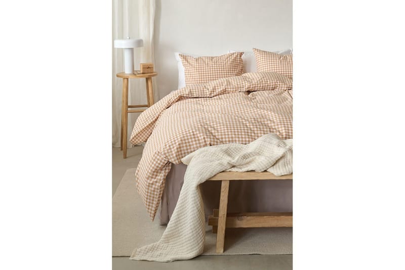 Pussilakanasetti yhden hengen sänkyyn 2-osainen Märta Ruutu - Keltainen - Kodintekstiilit & matot - Vuodevaatteet - Pussilakanasetti - Pussilakanasetti yhden hengen sänkyyn