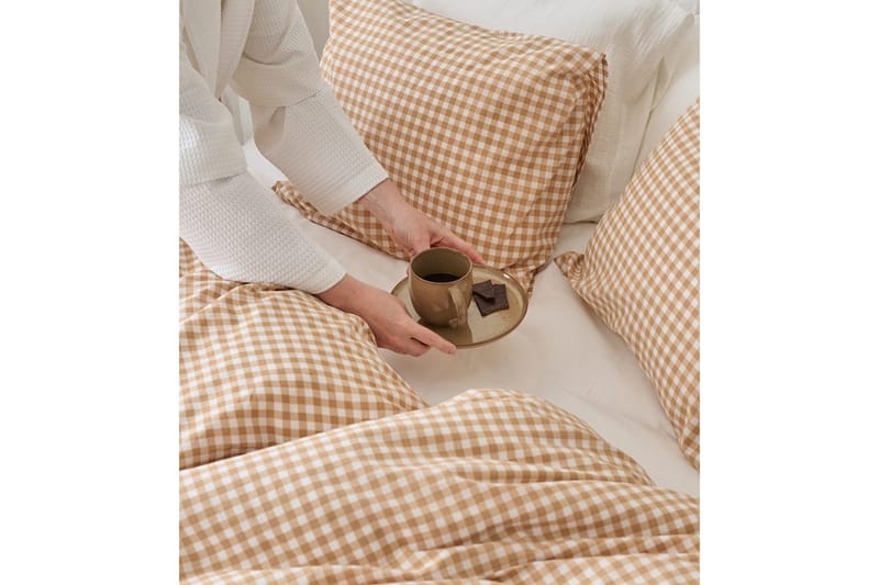 Pussilakanasetti yhden hengen sänkyyn 2-osainen Märta Ruutu - Keltainen - Kodintekstiilit & matot - Vuodevaatteet - Pussilakanasetti - Pussilakanasetti yhden hengen sänkyyn