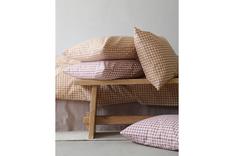 Pussilakanasetti yhden hengen sänkyyn 2-osainen Märta Ruutu - Keltainen - Kodintekstiilit & matot - Vuodevaatteet - Pussilakanasetti - Pussilakanasetti yhden hengen sänkyyn