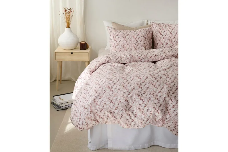 Pussilakanasetti Yhden hengen sänkyyn 2-osainen Tyrni Persikka - Ruskea - Kodintekstiilit & matot - Vuodevaatteet - Peitto
 - Tuplapeitto