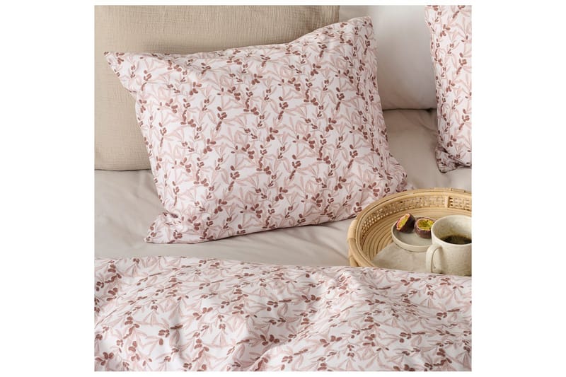 Pussilakanasetti Yhden hengen sänkyyn 2-osainen Tyrni Persikka - Ruskea - Kodintekstiilit & matot - Vuodevaatteet - Peitto
 - Tuplapeitto