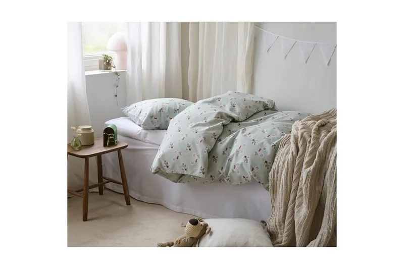 Pussilakanasetti Yhden hengen sänkyyn 2-osainen Plingeling Vihreä - Vihreä - Kodintekstiilit & matot - Vuodevaatteet - Pussilakanasetti - Pussilakanasetti yhden hengen sänkyyn