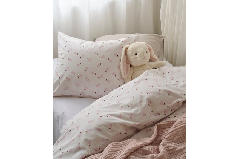 Pussilakanasetti Yhden hengen sänkyyn 2-osainen Päärynä Vaaleanpunainen - Vaaleanpunainen - Kodintekstiilit & matot - Vuodevaatteet - Peitto
 - Tuplapeitto