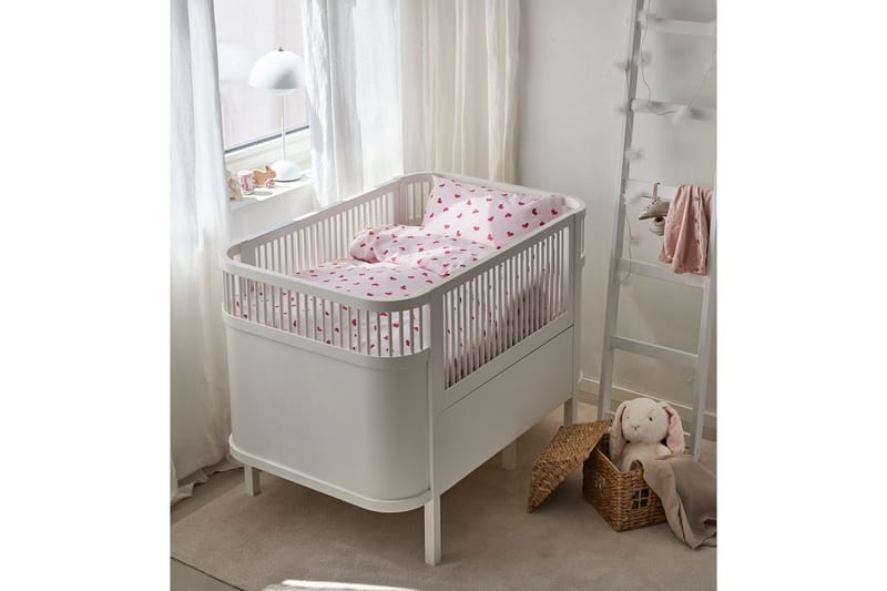 Pussilakanasetti Pinnasänkyyn 2-osainen Hjärtrud - Vaaleanpunainen - Kodintekstiilit & matot - Vuodevaatteet - Pussilakanasetti - Pussilakanasetti yhden hengen sänkyyn