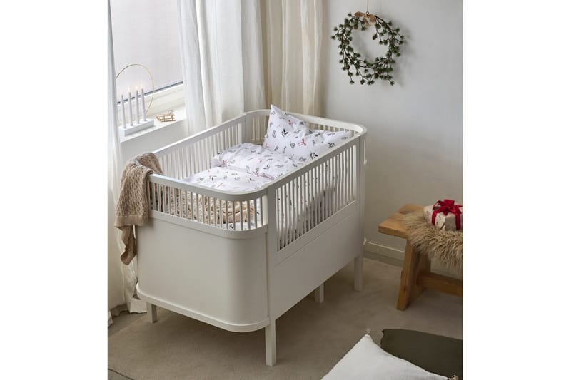 Pussilakanasetti Pinnasänkyyn 2-osainen Joulukvisti Punainen - Punainen - Kodintekstiilit & matot - Vuodevaatteet - Peitto
 - Tuplapeitto