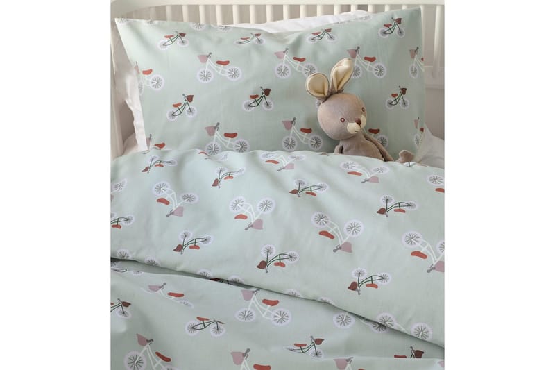 Pussilakanasetti Pinnasänkyyn 2-osainen Plingeling Vihreä - Vihreä - Kodintekstiilit & matot - Vuodevaatteet - Peitto
 - Tuplapeitto