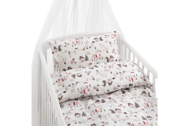 Pussilakanasetti Pinnasänkyyn 2-Osainen Fingal Joulu Valkoinen, Valkoinen