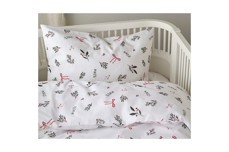 Pussilakanasetti Pinnasänkyyn 2-osainen Joulukvisti Punainen - Punainen - Kodintekstiilit & matot - Vuodevaatteet - Peitto
 - Tuplapeitto