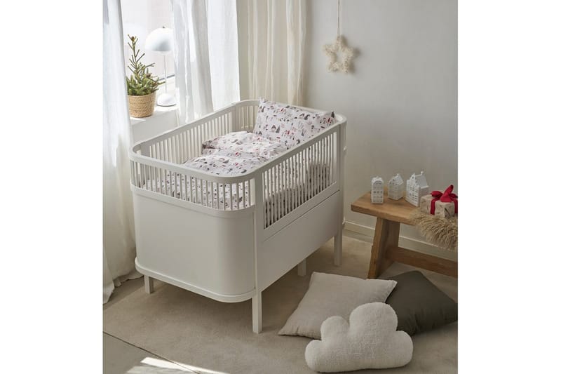 Pussilakanasetti Pinnasänkyyn 2-Osainen Fingal Joulu Valkoinen - Valkoinen - Kodintekstiilit & matot - Vuodevaatteet - Pussilakanasetti - Pussilakanasetti yhden hengen sänkyyn