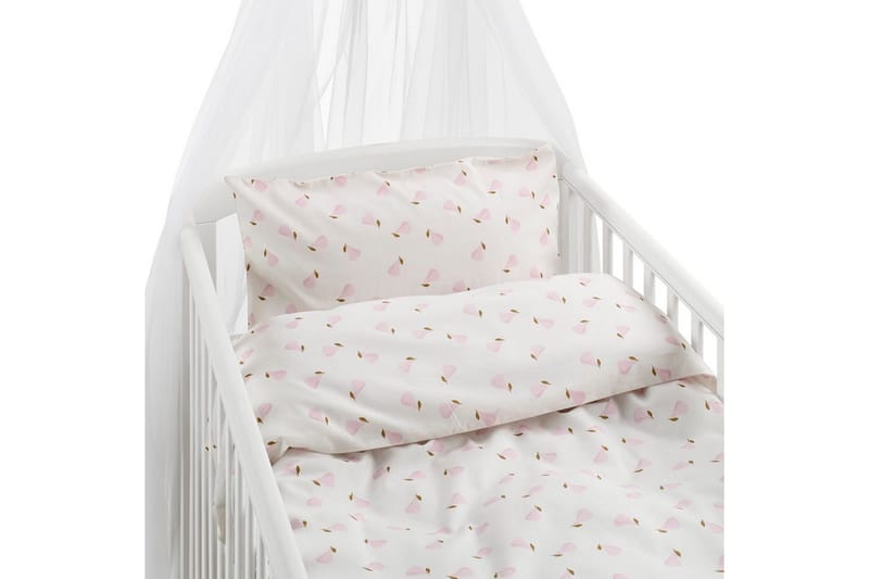 Pussilakanasetti Pinnasänkyyn 2-osainen Päärynä Vaaleanpunainen - Vaaleanpunainen - Kodintekstiilit & matot - Vuodevaatteet - Peitto
 - Tuplapeitto