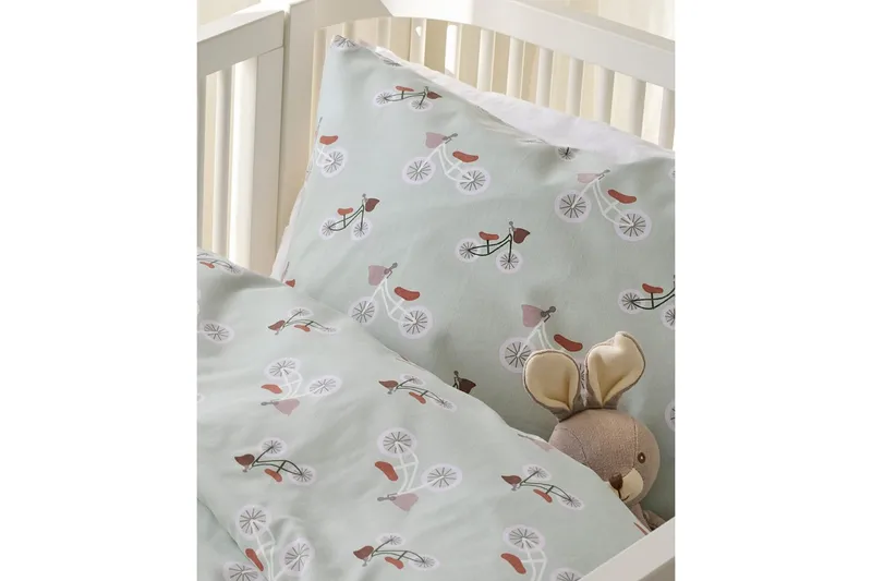 Pussilakanasetti Pinnasänkyyn 2-osainen Plingeling Vihreä - Vihreä - Kodintekstiilit & matot - Vuodevaatteet - Pussilakanasetti - Pussilakanasetti yhden hengen sänkyyn