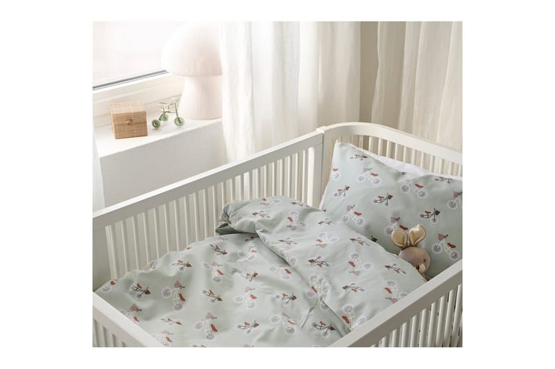 Pussilakanasetti Pinnasänkyyn 2-osainen Plingeling Vihreä - Vihreä - Kodintekstiilit & matot - Vuodevaatteet - Pussilakanasetti - Pussilakanasetti yhden hengen sänkyyn