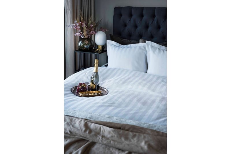 Pussilakana Hotelli Satiiniraita 28 mm 150 x 230 cm Valkoinen - Kodintekstiilit & matot - Vuodevaatteet - Pussilakana - Pussilakana tuplapeite