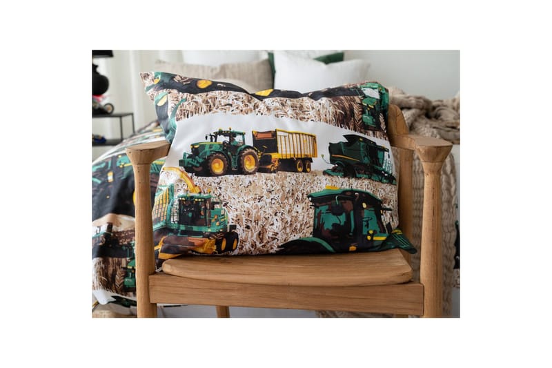 Pussilakanasetti Yhden hengen sänky 2-osainen Puintikone Vihreä - Kodintekstiilit & matot - Vuodevaatteet - Pussilakanasetti
 - Pussilakanasetti yhden hengen sänkyyn