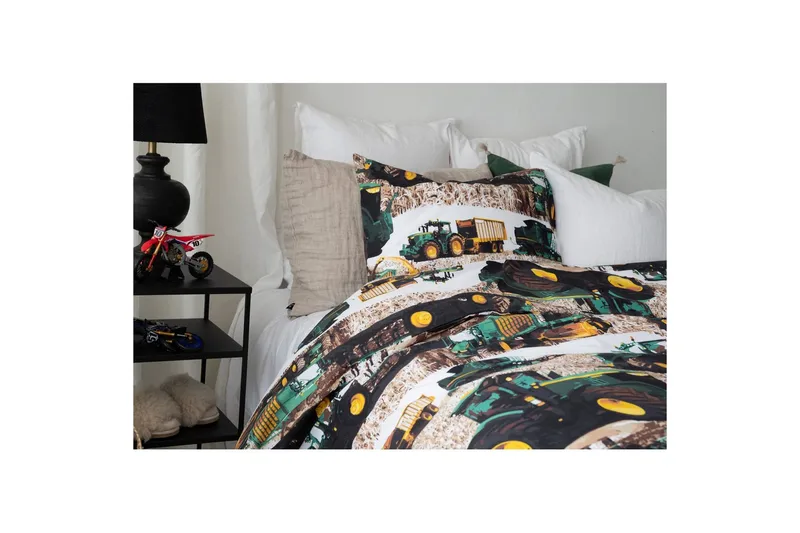 Pussilakanasetti Yhden hengen sänky 2-osainen Puintikone Vihreä - Kodintekstiilit & matot - Vuodevaatteet - Pussilakanasetti
 - Pussilakanasetti yhden hengen sänkyyn