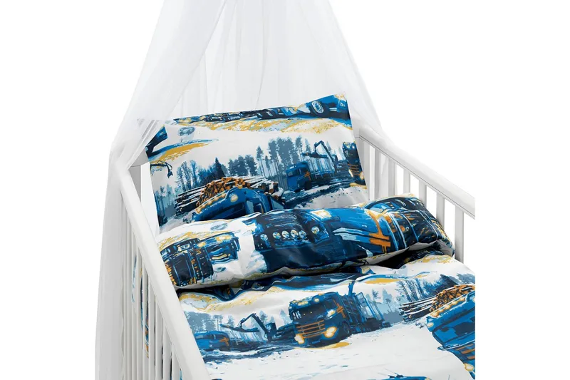 Pussilakanasetti Pinnasänkyyn 2-osainen Kuorma-autot Tummansininen, undefined