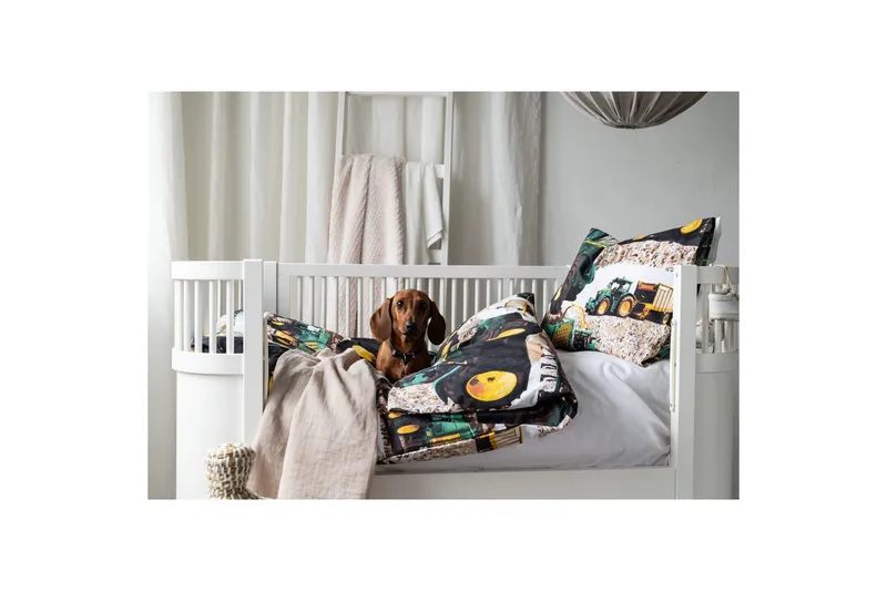 Pussilakanasetti Pinnasänkyyn 2-osainen Puintikone Vihreä - Kodintekstiilit & matot - Vuodevaatteet - Pussilakanasetti
 - Pussilakanasetti yhden hengen sänkyyn