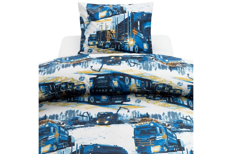 Pussilakanasetti Yhden hengen sänky 2-osainen Kuorma-autot Tummansininen, undefined