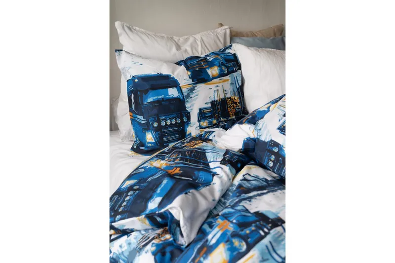 Pussilakanasetti Yhden hengen sänky 2-osainen Kuorma-autot Tummansininen - Kodintekstiilit & matot - Vuodevaatteet - Pussilakanasetti
 - Pussilakanasetti yhden hengen sänkyyn