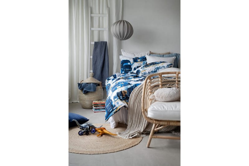 Pussilakanasetti Yhden hengen sänky 2-osainen Kuorma-autot Tummansininen - Kodintekstiilit & matot - Vuodevaatteet - Pussilakanasetti
 - Pussilakanasetti yhden hengen sänkyyn