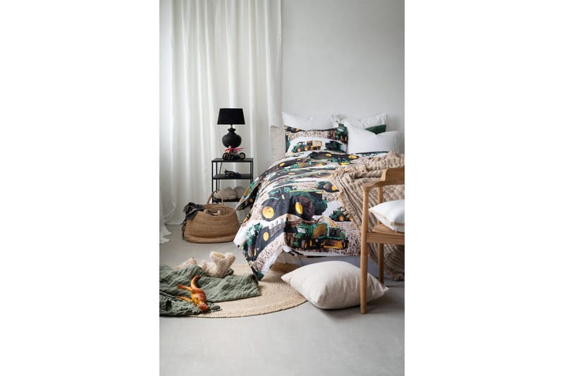 Pussilakanasetti Yhden hengen sänky 2-osainen Puintikone Vihreä - Kodintekstiilit & matot - Vuodevaatteet - Pussilakanasetti
 - Pussilakanasetti yhden hengen sänkyyn