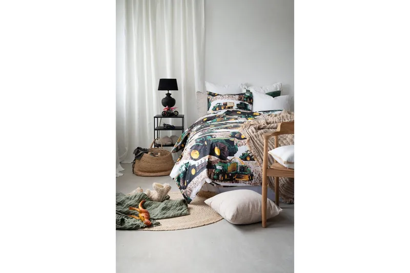 Pussilakanasetti Yhden hengen sänky 2-osainen Puintikone Vihreä - Kodintekstiilit & matot - Vuodevaatteet - Pussilakanasetti - Pussilakanasetti yhden hengen sänkyyn