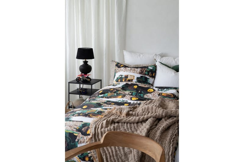 Pussilakanasetti Yhden hengen sänky 2-osainen Puintikone Vihreä - Kodintekstiilit & matot - Vuodevaatteet - Pussilakanasetti
 - Pussilakanasetti yhden hengen sänkyyn