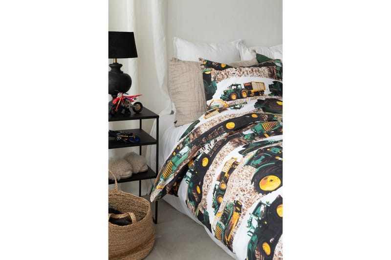 Pussilakanasetti Yhden hengen sänky 2-osainen Puintikone Vihreä - Kodintekstiilit & matot - Vuodevaatteet - Pussilakanasetti - Pussilakanasetti yhden hengen sänkyyn